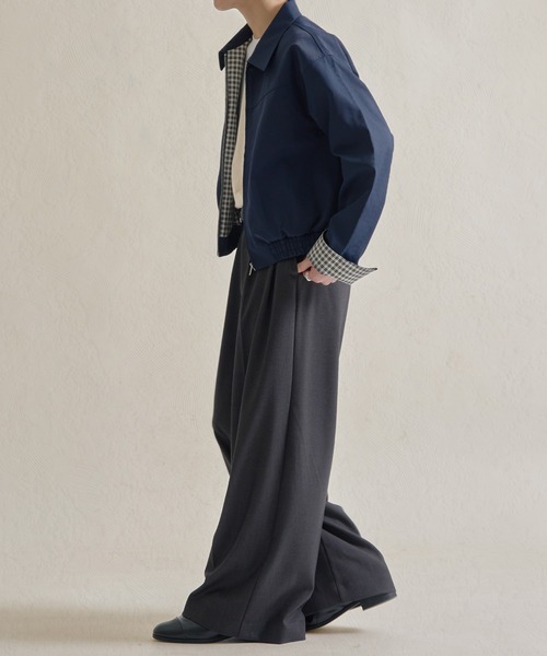 epnok（エプノック）の「ボンディングチェックショートZIPブルゾン（ブルゾン・メンズ・ネイビー/ブラック・SMALL/MEDIUM/LARGE）」の22枚目の写真