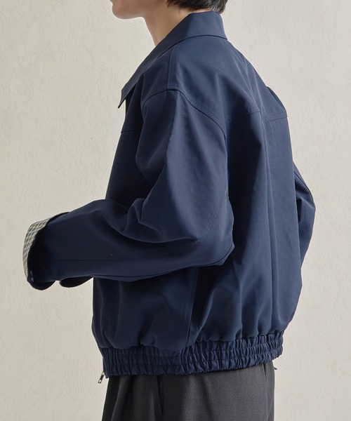 epnok（エプノック）の「ボンディングチェックショートZIPブルゾン（ブルゾン・メンズ・ネイビー/ブラック・SMALL/MEDIUM/LARGE）」の16枚目の写真