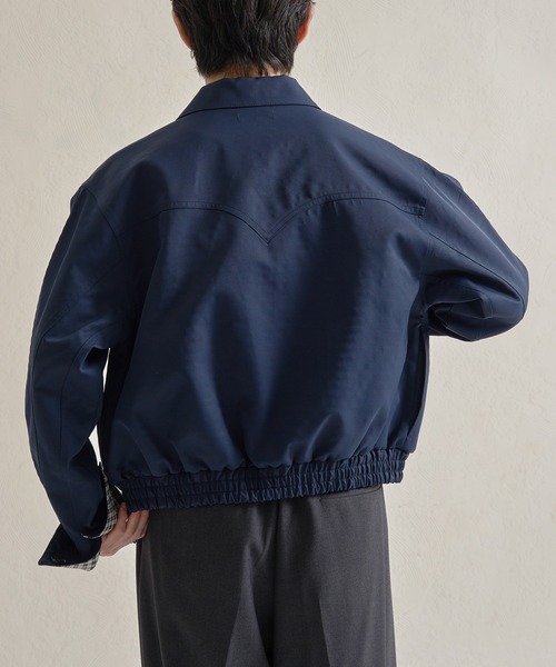 epnok（エプノック）の「ボンディングチェックショートZIPブルゾン（ブルゾン・メンズ・ネイビー/ブラック・SMALL/MEDIUM/LARGE）」の17枚目の写真