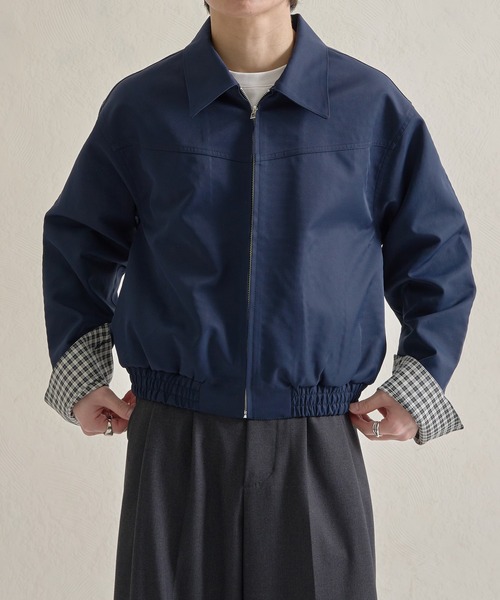 epnok（エプノック）の「ボンディングチェックショートZIPブルゾン（ブルゾン・メンズ・ネイビー/ブラック・SMALL/MEDIUM/LARGE）」の18枚目の写真