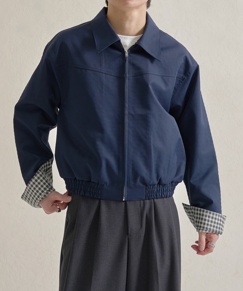 epnok（エプノック）の「ボンディングチェックショートZIPブルゾン（ブルゾン・メンズ・ネイビー/ブラック・SMALL/MEDIUM/LARGE）」の19枚目の写真