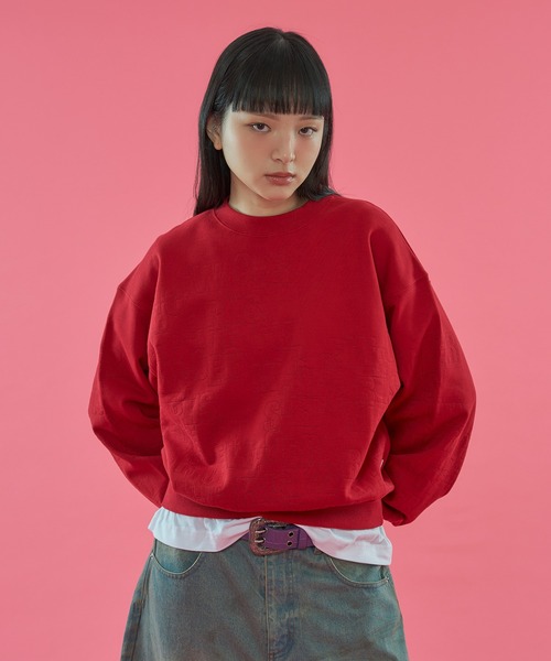 WISH FOR EVER(ウィッシュフォーエバー)の「【 3color / 3size 】ORIGINAL LOGO EMBROIDERY DESIGN PULLOVER SWEAT/ オリジナルロゴエンブロイダリースウェットプルオーバー(スウェット・メンズ・レッド/ブラック/ブルー・LARGE/MEDIUM/SMALL)」の1枚目の写真