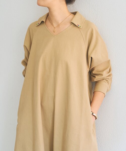 BEARDSLEY（ビアズリー）の「メキシカンビーズワンピース（ワンピース・レディース・ベージュ/ネイビー・FREE）」の3枚目の写真