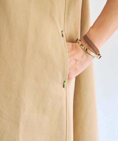 BEARDSLEY（ビアズリー）の「メキシカンビーズワンピース（ワンピース・レディース・ベージュ/ネイビー・FREE）」の7枚目の写真