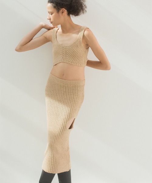 leinwande（ラインヴァンド）の「【leinwande】Tellaro Skirt（Tシャツ/カットソー・レディース・グリーン/ベージュ・ONE SIZE）」の3枚目の写真