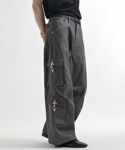 HARE(ハレ)の「【SET UP対応】ファイヤーマンバックルデニムパンツ(HARE)(デニムパンツ・メンズ・ブラック/ブルー系その他/グレー・SMALL/MEDIUM)」の3枚目の写真