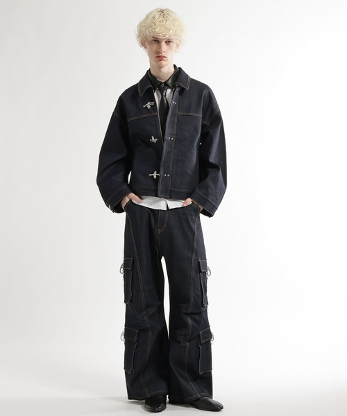HARE(ハレ)の「【SET UP対応】ファイヤーマンバックルデニムパンツ(HARE)(デニムパンツ・メンズ・ブラック/ブルー系その他/グレー・SMALL/MEDIUM)」の22枚目の写真
