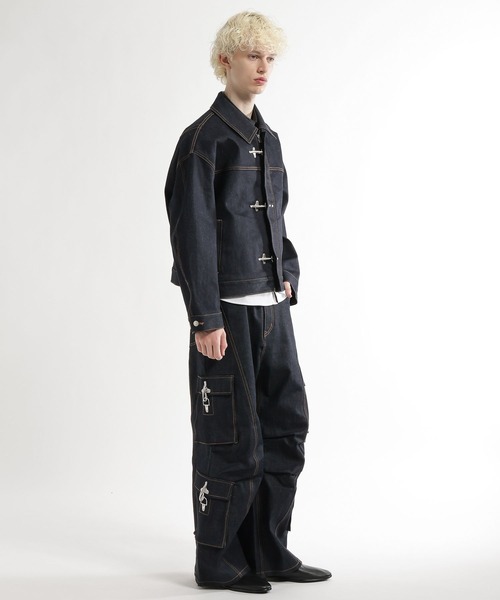 HARE（ハレ）の「【SET UP対応】ファイヤーマンバックルデニムパンツ(HARE)（デニムパンツ・メンズ・ブラック/ブルー系その他・SMALL/MEDIUM）」の5枚目の写真