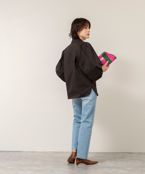 MAQWEL（マクウェル）の「【MAQWEL/マクウェル】ボリュームスリーブ開襟シャツ（シャツ/ブラウス・レディース・ブラック/オフホワイト・FREE）」の16枚目の写真