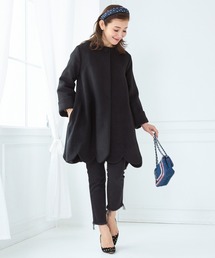 Liala×PG（リアラバイピージー）の「スカラップ フレア 9分袖 コート Liala×PG（ノーカラーコート）」