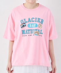 pairmanon（ペアマノン）の「【綿100%】【リンクコーデ】【ママサイズ】ロゴプリント ルーズ半袖Tシャツ（Tシャツ/カットソー）」