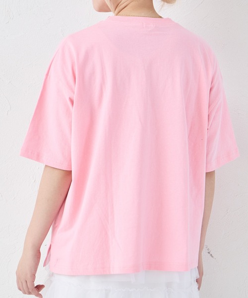 pairmanon(ペアマノン)の「【綿100%】【リンクコーデ】【ママサイズ】ロゴプリント ルーズ半袖Tシャツ(Tシャツ/カットソー・レディース・ブルー/ピンク系その他/グレイッシュベージュ・FREE)」の15枚目の写真
