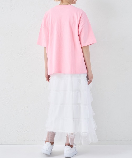 pairmanon(ペアマノン)の「【綿100%】【リンクコーデ】【ママサイズ】ロゴプリント ルーズ半袖Tシャツ(Tシャツ/カットソー・レディース・ブルー/ピンク系その他/グレイッシュベージュ・FREE)」の18枚目の写真