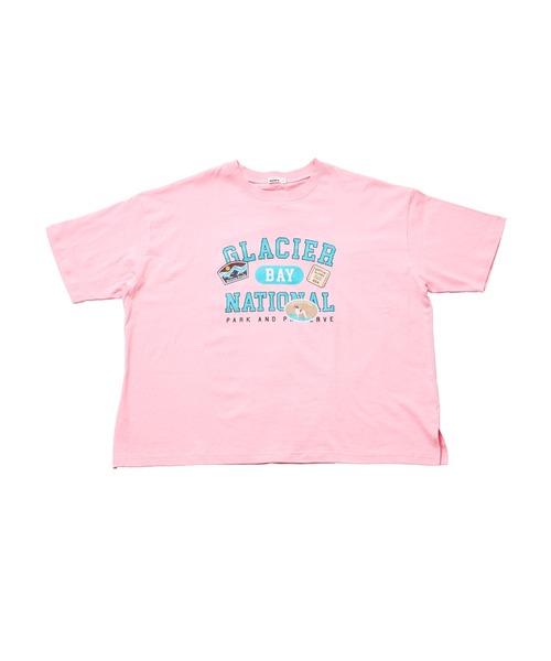 pairmanon(ペアマノン)の「【綿100%】【リンクコーデ】【ママサイズ】ロゴプリント ルーズ半袖Tシャツ(Tシャツ/カットソー・レディース・ブルー/ピンク系その他/グレイッシュベージュ・FREE)」の21枚目の写真
