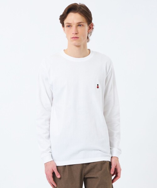 MACKINTOSH PHILOSOPHY(マッキントッシュ フィロソフィー)の「【WEB&一部店舗限定】バッキンガムベア 5.6オンス天竺 ワンポイントクルーネック(Tシャツ/カットソー・メンズ・ブラック/グレー系その他/グリーン系その他2/ホワイト・42/38/40)」の1枚目の写真