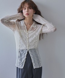 bohmal | レースパッチワーク襟つきカーディガン(カーディガン/ボレロ)