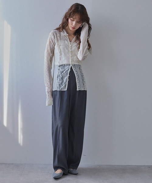 bohmal（ボマール）の「レースパッチワーク襟つきカーディガン（カーディガン/ボレロ・レディース・アイボリー/ブラック・FREE）」の10枚目の写真