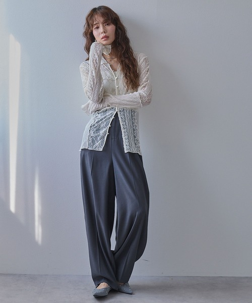 bohmal（ボマール）の「レースパッチワーク襟つきカーディガン（カーディガン/ボレロ・レディース・アイボリー/ブラック・FREE）」の13枚目の写真