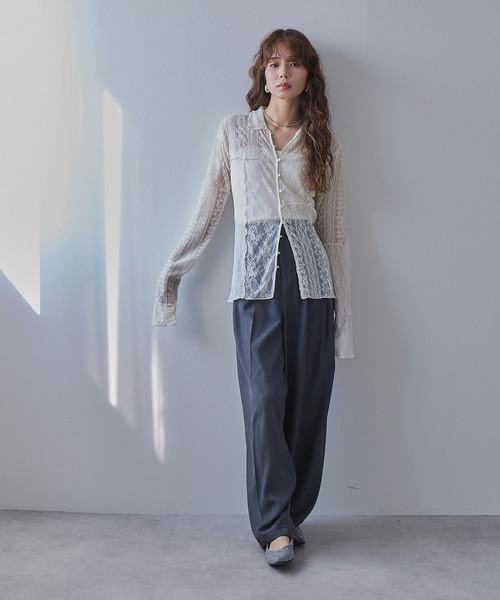 bohmal（ボマール）の「レースパッチワーク襟つきカーディガン（カーディガン/ボレロ・レディース・アイボリー/ブラック・FREE）」の14枚目の写真