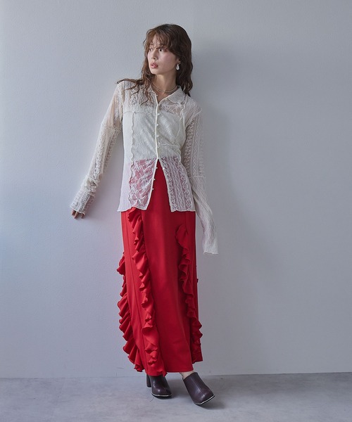 bohmal（ボマール）の「レースパッチワーク襟つきカーディガン（カーディガン/ボレロ・レディース・アイボリー/ブラック・FREE）」の16枚目の写真