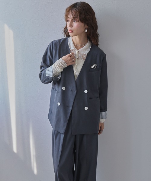 bohmal（ボマール）の「レースパッチワーク襟つきカーディガン（カーディガン/ボレロ・レディース・アイボリー/ブラック・FREE）」の19枚目の写真