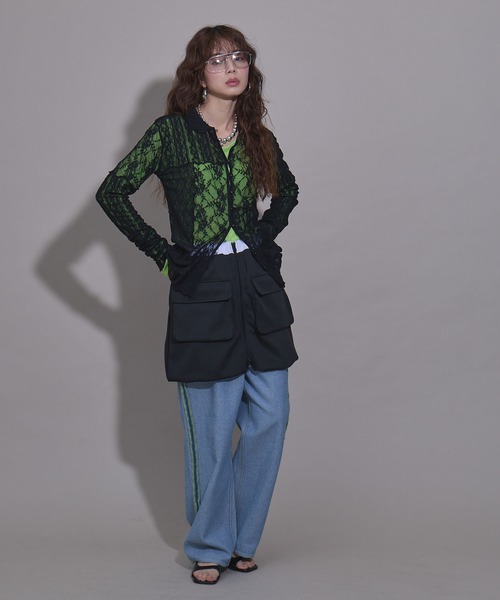 bohmal（ボマール）の「レースパッチワーク襟つきカーディガン（カーディガン/ボレロ・レディース・アイボリー/ブラック・FREE）」の8枚目の写真