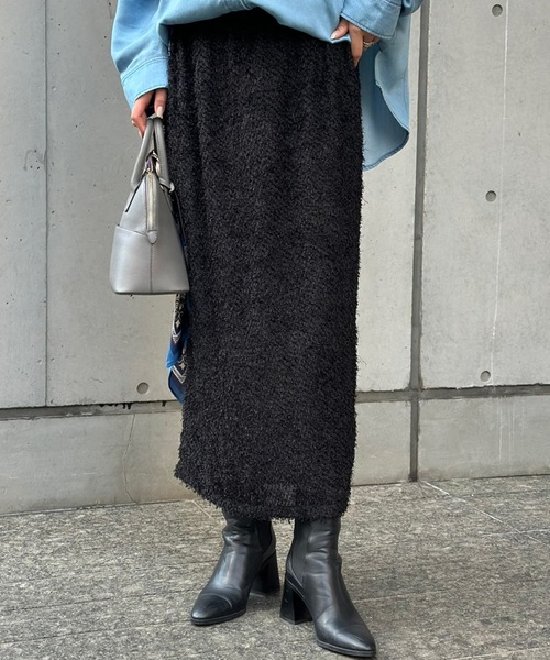 Emma Taylor（エマテイラー）の「エアリージャガードペンシルスカート（スカート・レディース・ブラック/オフホワイト・FREE）」の2枚目の写真