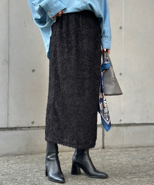 Emma Taylor（エマテイラー）の「エアリージャガードペンシルスカート（スカート・レディース・ブラック/オフホワイト・FREE）」の6枚目の写真