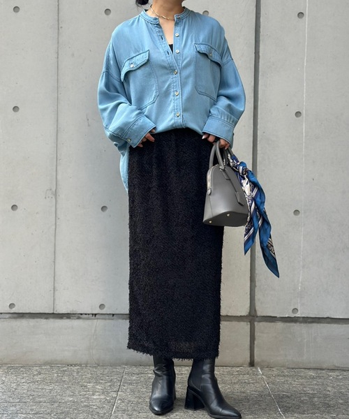 Emma Taylor（エマテイラー）の「エアリージャガードペンシルスカート（スカート・レディース・ブラック/オフホワイト・FREE）」の9枚目の写真