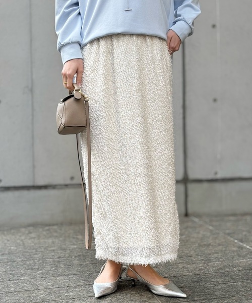 Emma Taylor（エマテイラー）の「エアリージャガードペンシルスカート（スカート・レディース・ブラック/オフホワイト・FREE）」の3枚目の写真