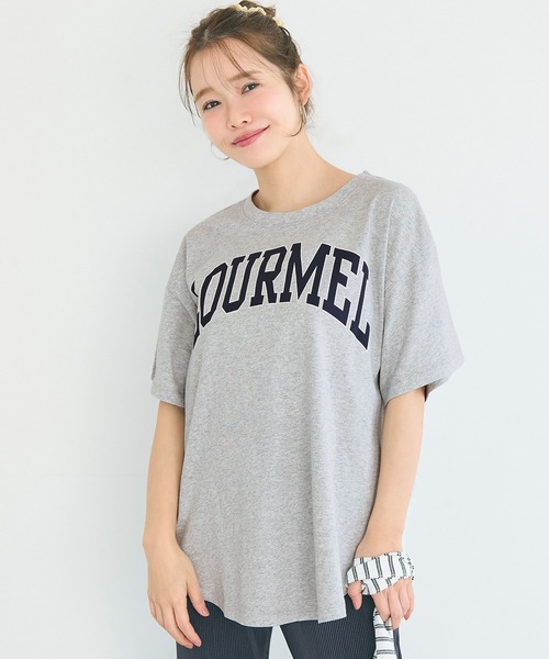 coca（coca）（コカ）の「テールカットカレッジビッグTシャツ（Tシャツ/カットソー・レディース・ライトブルー/ホワイト/ライトグレー/ブラック/ブルー/チャコール/B/A・S/M/L）」の2枚目の写真