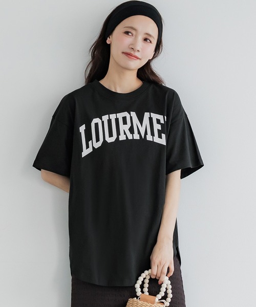 coca（coca）（コカ）の「テールカットカレッジビッグTシャツ（Tシャツ/カットソー・レディース・ライトブルー/ホワイト/ライトグレー/ブラック/ブルー/チャコール/B/A・S/M/L）」の3枚目の写真