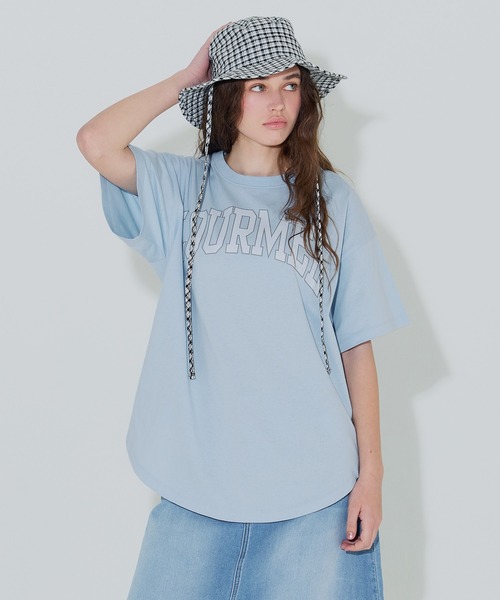 テールカットカレッジビッグTシャツ（Tシャツ/カットソー）｜coca