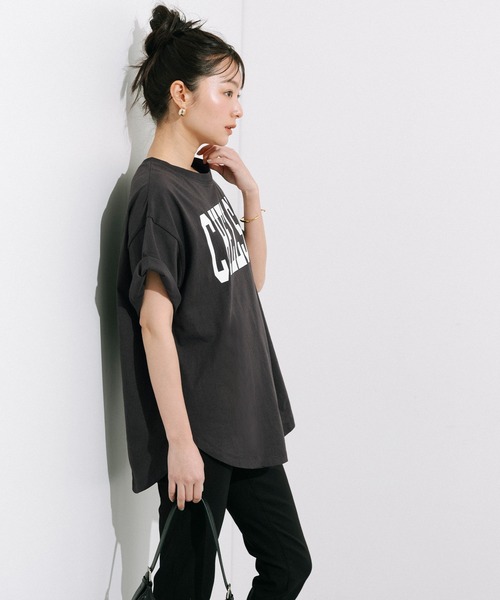 coca（coca）（コカ）の「テールカットカレッジビッグTシャツ（Tシャツ/カットソー・レディース・ライトブルー/ホワイト/ライトグレー/ブラック/ブルー/チャコール/B/A・S/M/L）」の12枚目の写真