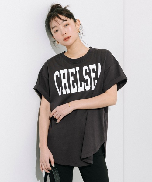 テールカットカレッジビッグTシャツ（Tシャツ/カットソー）｜coca