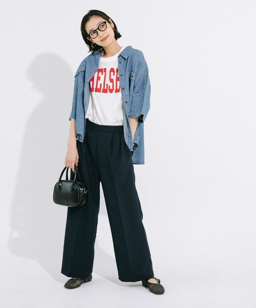 coca（coca）（コカ）の「テールカットカレッジビッグTシャツ（Tシャツ/カットソー・レディース・ライトブルー/ホワイト/ライトグレー/ブラック/ブルー/チャコール/B/A・S/M/L）」の17枚目の写真