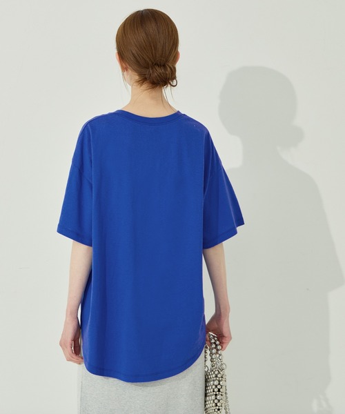 coca（coca）（コカ）の「テールカットカレッジビッグTシャツ（Tシャツ/カットソー・レディース・ライトブルー/ホワイト/ライトグレー/ブラック/ブルー/チャコール/B/A・S/M/L）」の19枚目の写真