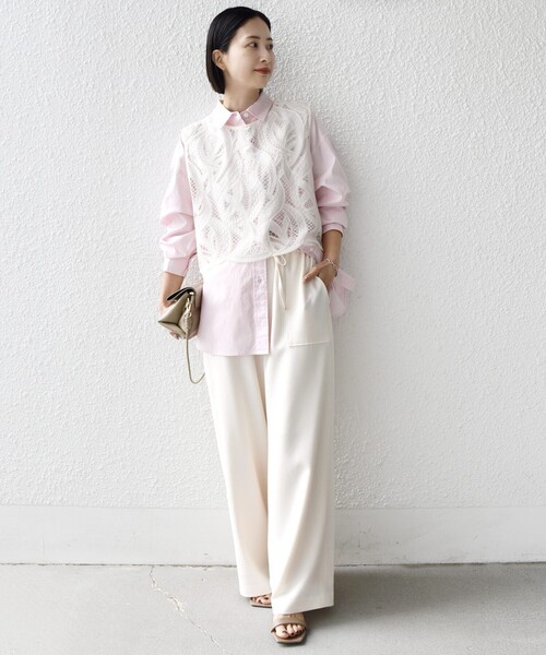 SHIPS（シップス）の「〈手洗い可能〉梳毛調ポケット デザイン ストレッチ ドロスト パンツ（その他パンツ・レディース・ブラウン/ネイビー/オフホワイト/ナチュラル・36/38）」の5枚目の写真