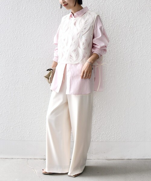 SHIPS（シップス）の「〈手洗い可能〉梳毛調ポケット デザイン ストレッチ ドロスト パンツ（その他パンツ・レディース・ブラウン/ネイビー/オフホワイト/ナチュラル・36/38）」の6枚目の写真