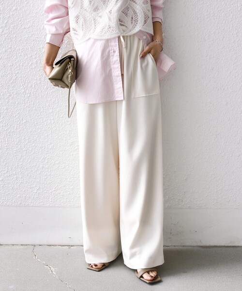 SHIPS（シップス）の「〈手洗い可能〉梳毛調ポケット デザイン ストレッチ ドロスト パンツ（その他パンツ・レディース・ブラウン/ネイビー/オフホワイト/ナチュラル・36/38）」の9枚目の写真