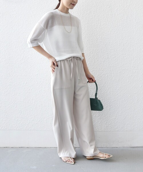 SHIPS（シップス）の「〈手洗い可能〉梳毛調ポケット デザイン ストレッチ ドロスト パンツ（その他パンツ・レディース・ブラウン/ネイビー/オフホワイト/ナチュラル・36/38）」の16枚目の写真