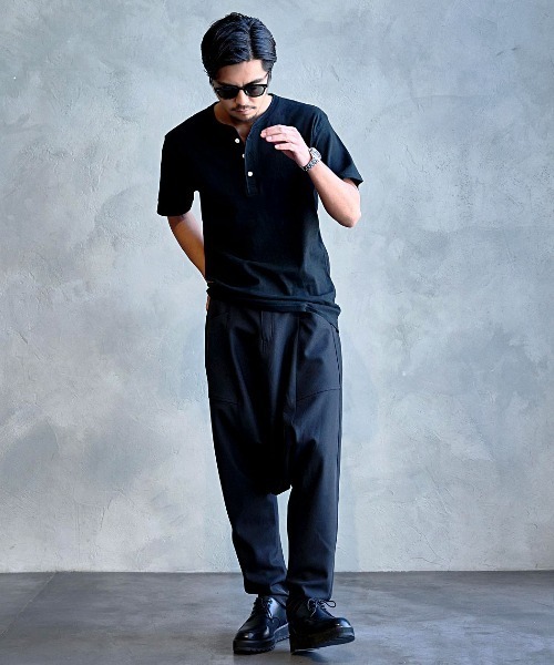 SILVER BULLET(シルバーバレット)の「『JEMORGAN LONG JOHNS/ジェーイーモーガンロングジョーンズ』フライス半袖ヘンリーTシャツ【+】(Tシャツ/カットソー・メンズ・チャコール/ブラック/杢グレー/オフホワイト・L/XL/M)」の12枚目の写真