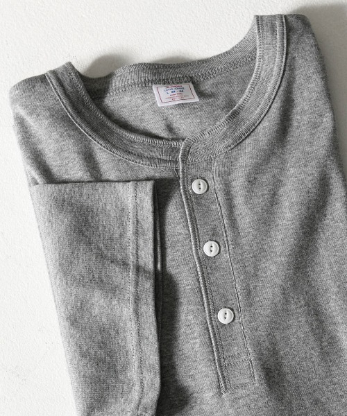 SILVER BULLET(シルバーバレット)の「『JEMORGAN LONG JOHNS/ジェーイーモーガンロングジョーンズ』フライス半袖ヘンリーTシャツ【+】(Tシャツ/カットソー・メンズ・チャコール/ブラック/杢グレー/オフホワイト・L/XL/M)」の20枚目の写真