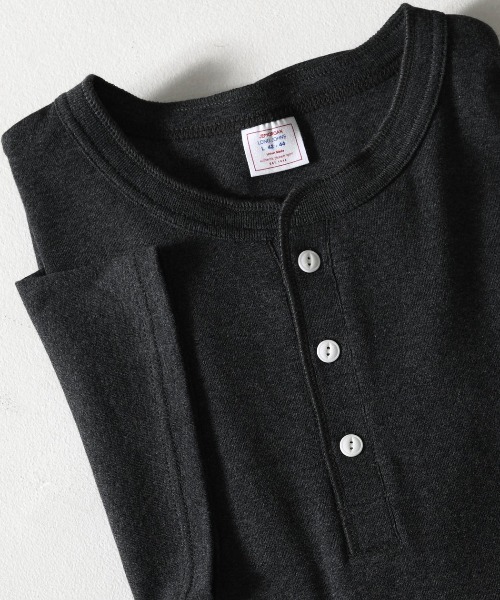 SILVER BULLET(シルバーバレット)の「『JEMORGAN LONG JOHNS/ジェーイーモーガンロングジョーンズ』フライス半袖ヘンリーTシャツ【+】(Tシャツ/カットソー・メンズ・チャコール/ブラック/杢グレー/オフホワイト・L/XL/M)」の21枚目の写真