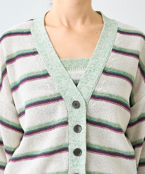 RIVE DROITE（リヴドロワ）の「予約【存在感抜群】マルチボーダーカーデ（カーディガン/ボレロ・レディース・ホワイト系その他/ブラウン・FREE）」の16枚目の写真