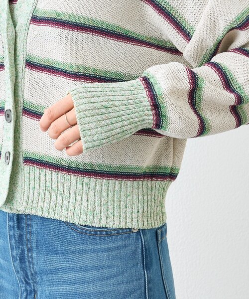 RIVE DROITE（リヴドロワ）の「予約【存在感抜群】マルチボーダーカーデ（カーディガン/ボレロ・レディース・ホワイト系その他/ブラウン・FREE）」の17枚目の写真