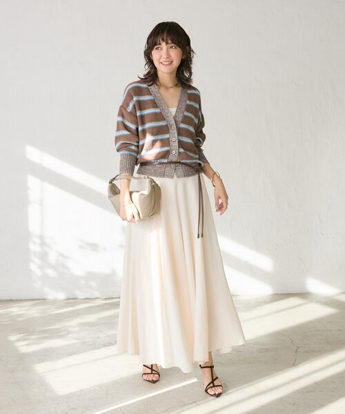 RIVE DROITE（リヴドロワ）の「予約【存在感抜群】マルチボーダーカーデ（カーディガン/ボレロ・レディース・ホワイト系その他/ブラウン・FREE）」の22枚目の写真