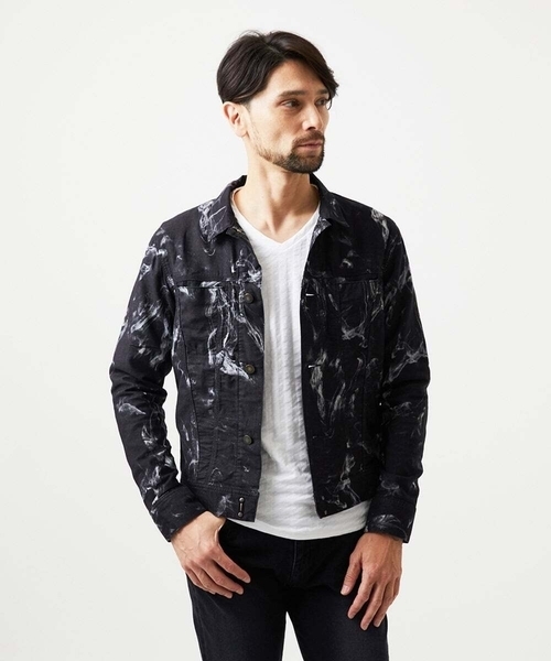 MICHEL KLEIN HOMME   （ミッシェルクランオム）の「《日本製》20th　FACTOTUMコラボ　スモーク柄デニムジャケット（Tシャツ/カットソー・メンズ・ブラック・MEDIUM/LARGE）」の16枚目の写真