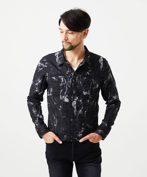 MICHEL KLEIN HOMME   （ミッシェルクランオム）の「《日本製》20th　FACTOTUMコラボ　スモーク柄デニムジャケット（Tシャツ/カットソー・メンズ・ブラック・MEDIUM/LARGE）」の19枚目の写真