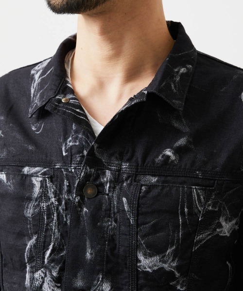 MICHEL KLEIN HOMME   （ミッシェルクランオム）の「《日本製》20th　FACTOTUMコラボ　スモーク柄デニムジャケット（Tシャツ/カットソー・メンズ・ブラック・MEDIUM/LARGE）」の8枚目の写真